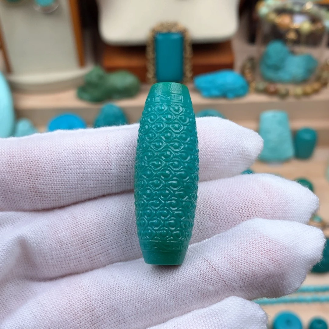 绿松石未镶嵌直切桶珠卡15