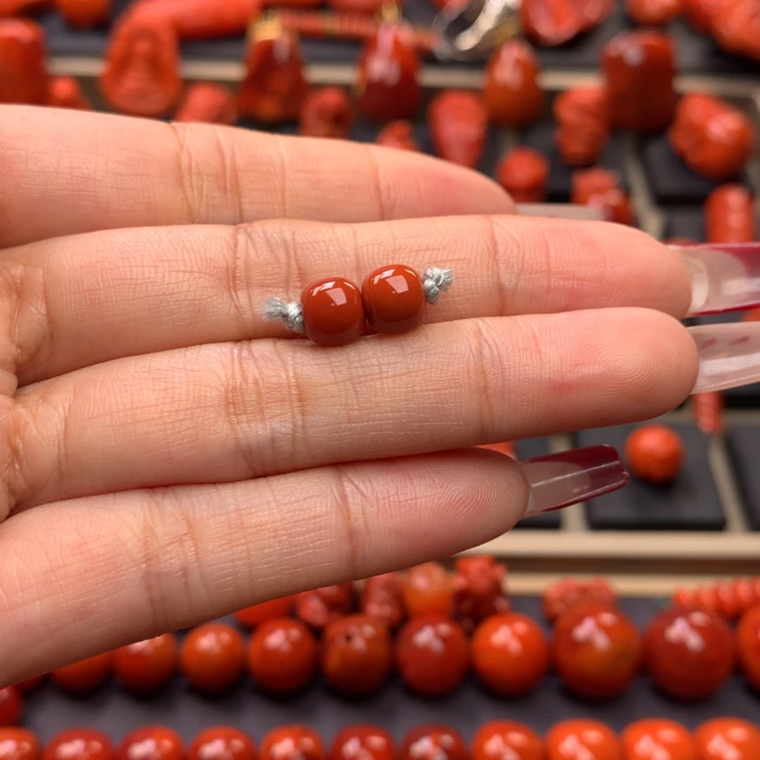 【闪购商品】南红玛瑙老型对珠6.8mm未镶嵌C****J