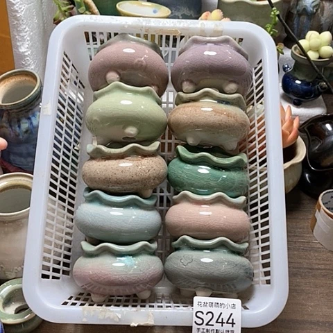 紫砂花盆244微瑕品口径4.5左右