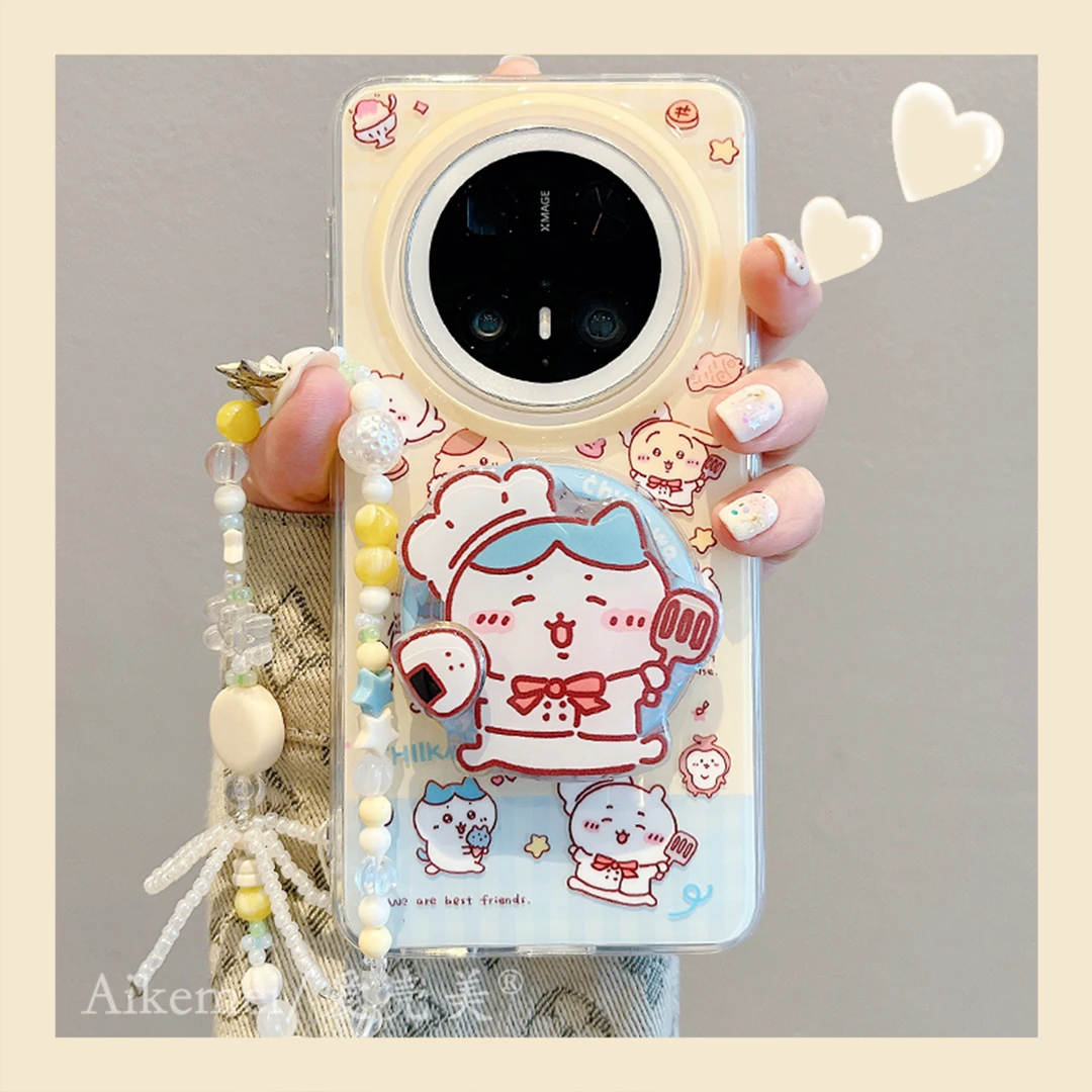 适用华为mate70pro+手机壳可爱卡通Mate60pro+小八厨师磁吸支架女