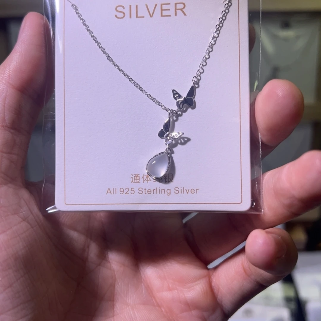坠链均925银锆石项链