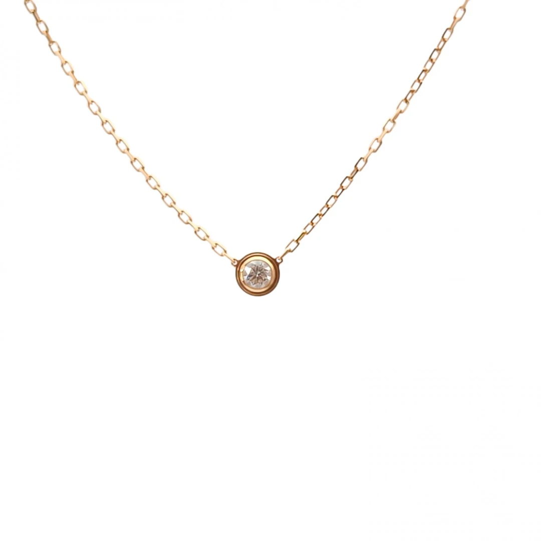 99新 Cartier/卡地亚 【念念】钻石 玫瑰金 飞碟项链 满钻 19分钻