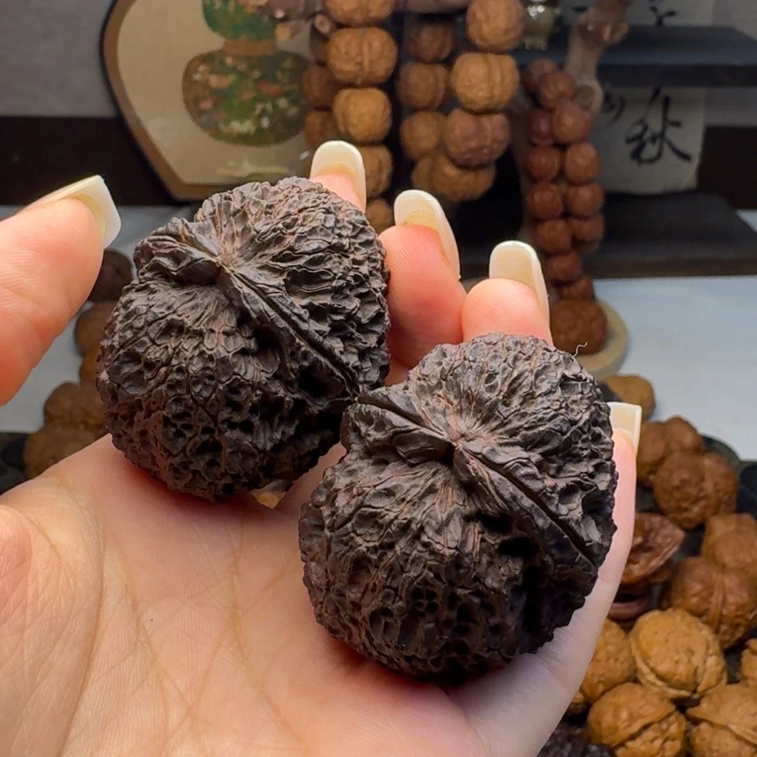 文玩核桃把件乌金炎龙44 天然地闷