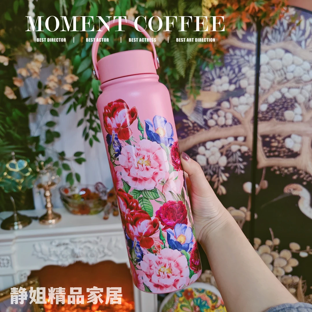 粉妆玉琢轻奢喝水杯保温杯保温壶网红家用大容量