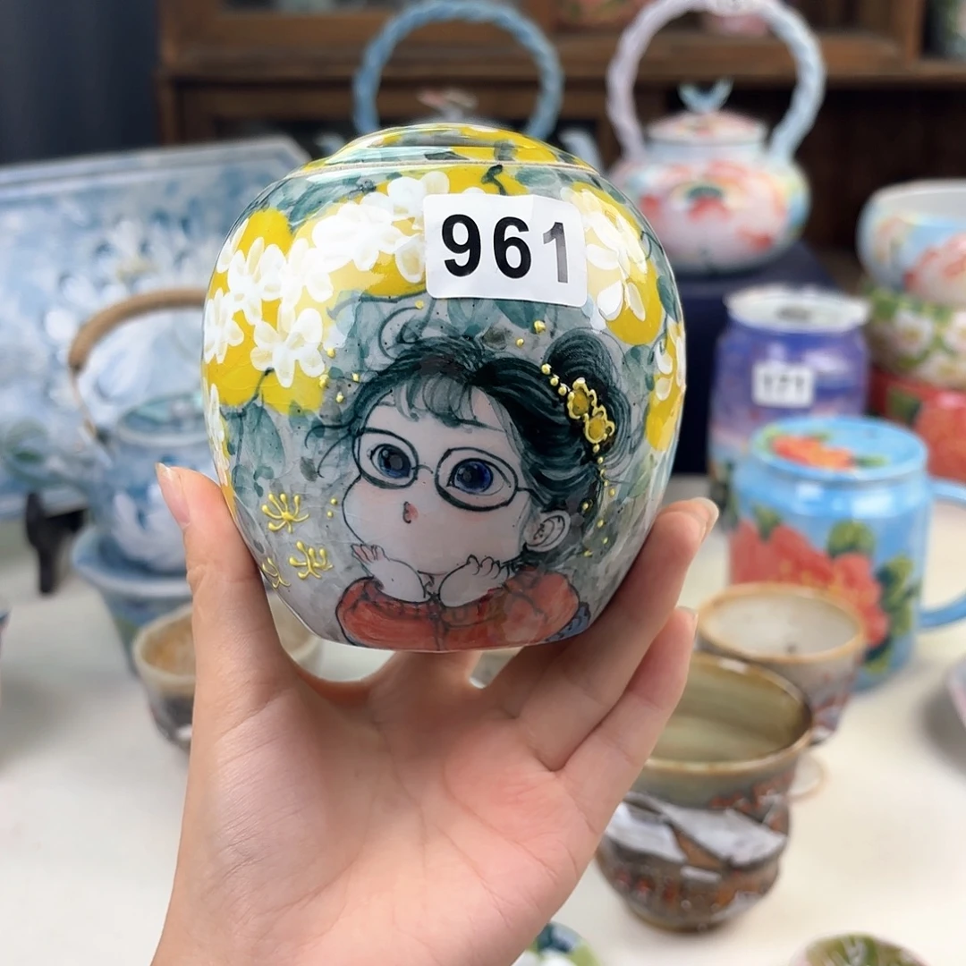 景德镇手绘高温釉下彩陶瓷茶具