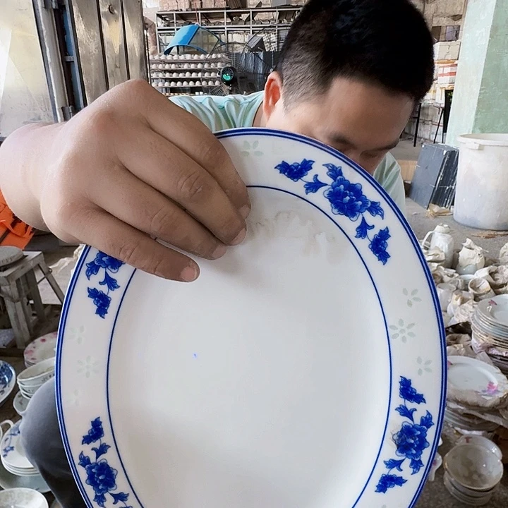 景德镇高温陶瓷玫瑰花鱼盘1个