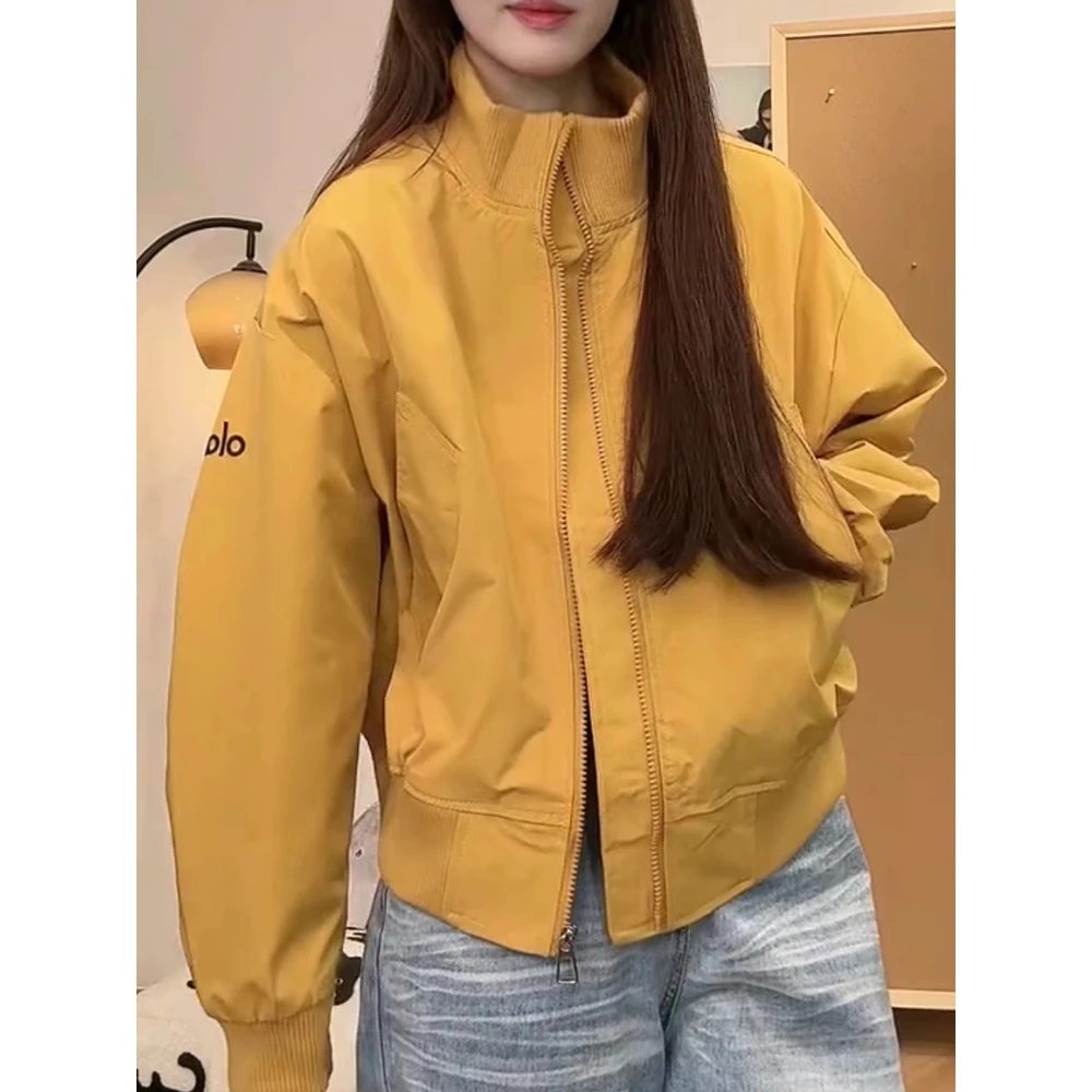 2025秋季新款韩版复古立领高级感复古棒球服外套女短款宽松179