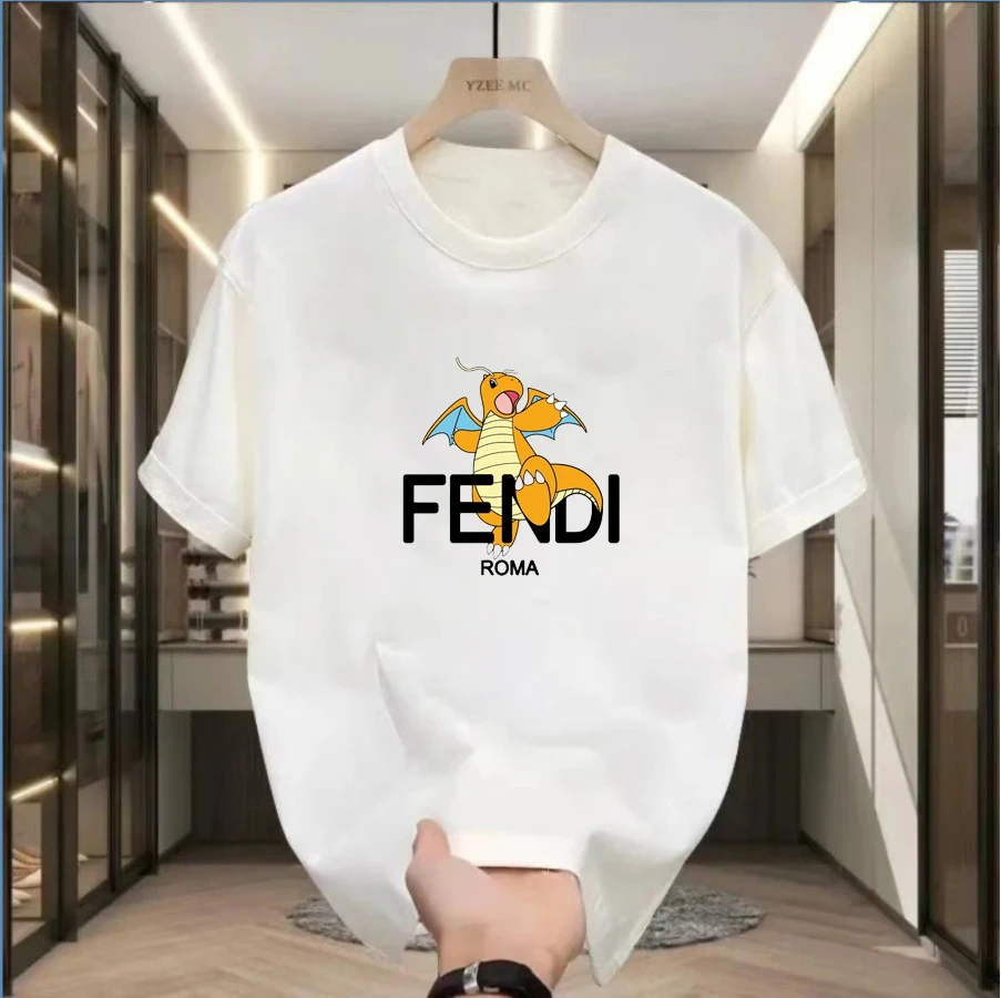 鼎威服饰夏季纯棉T恤男女同款圆领短袖舒适宽松休闲百搭时尚印花