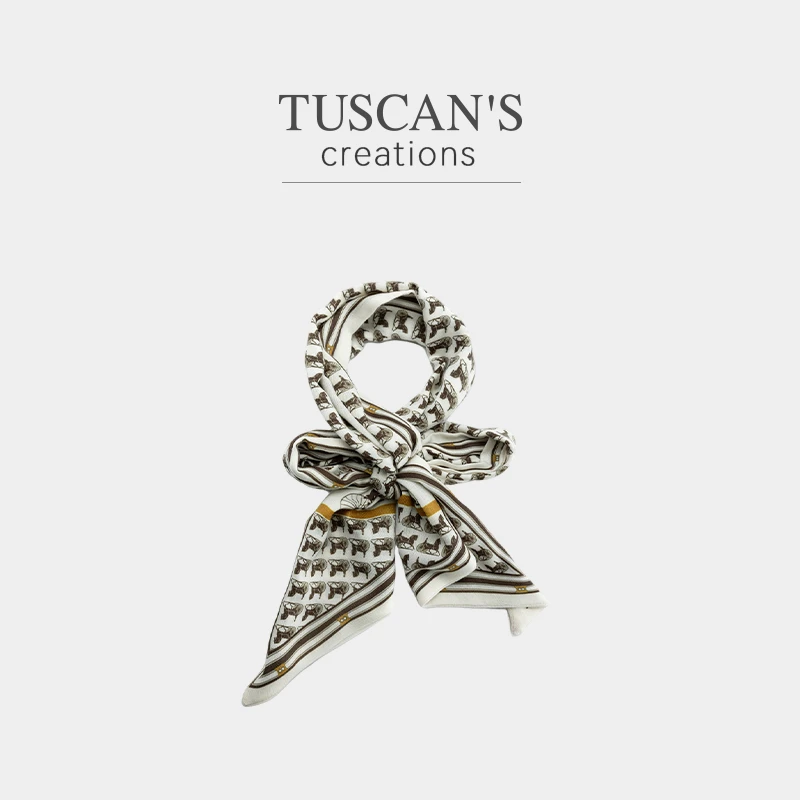 TUSCAN'S CREATIONS气质百搭经典图案女款夏季长丝巾