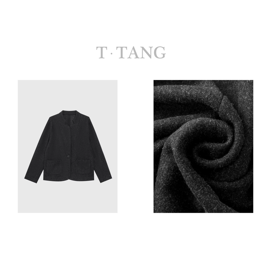 秋季320g进口双面呢面料时尚潮流简约秋冬一粒扣西服外套【6609】TT