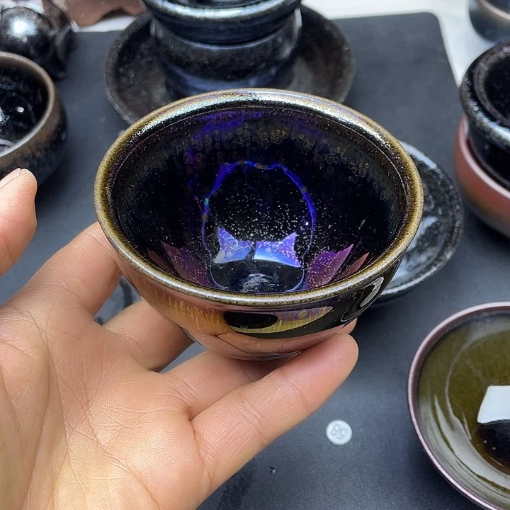 茶盏清***^铁胎建盏曜变微瑕