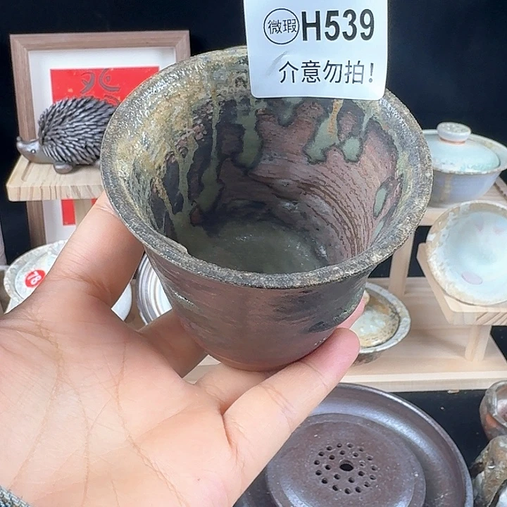 纯手工柴烧绞胎瑕杯