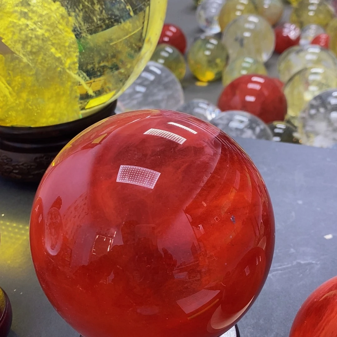 棒***双石材12.3厘米红水摆件