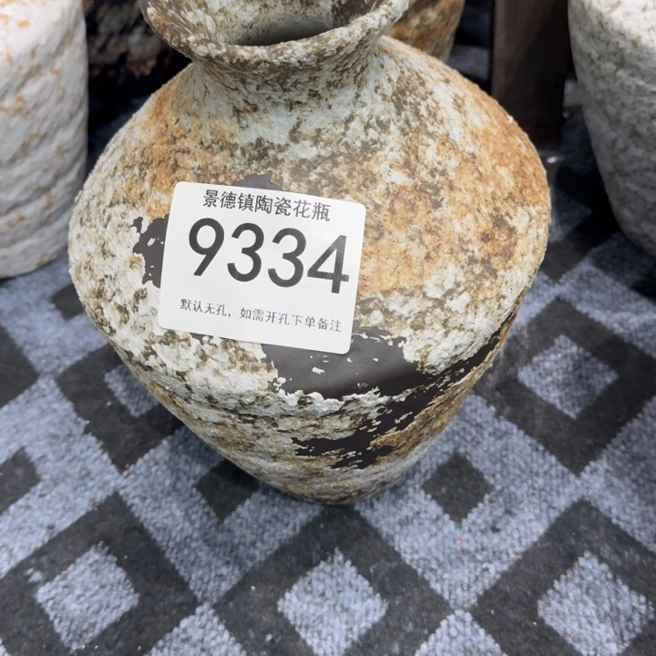 ****毛瓷片景德镇高温花器编码9334高33口6默认无孔