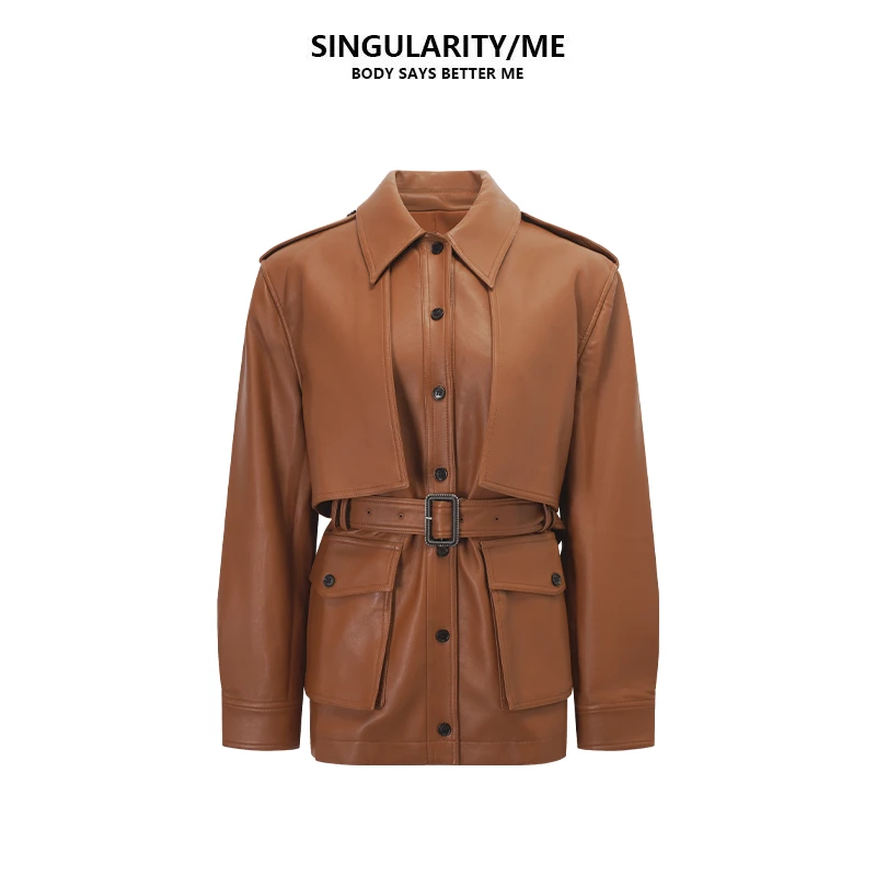 Singularity Me 9AV 0512 美式宽松力量感机车酷飒风衣皮衣外套