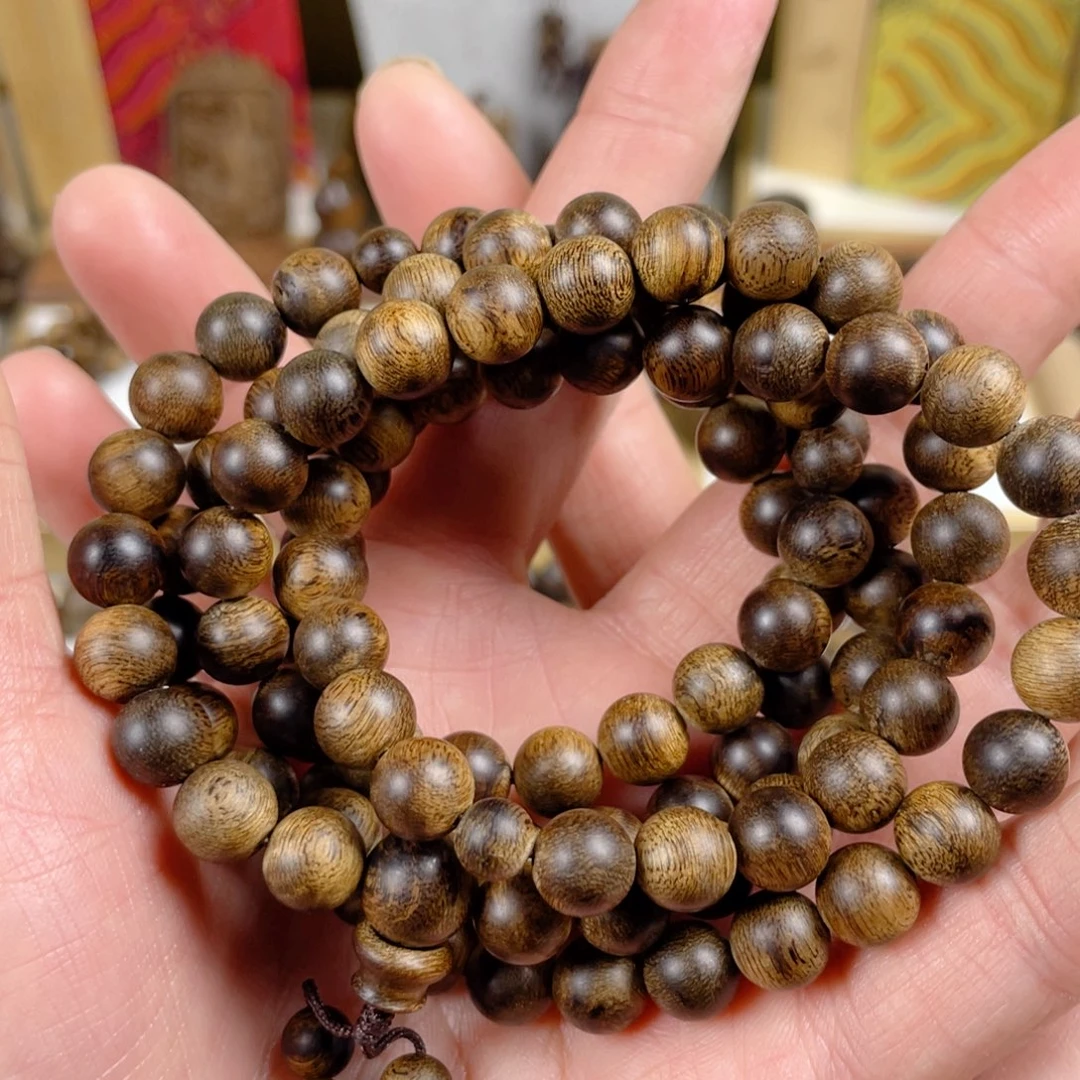 沉香手串越南富森红土老料满瘤疤0.8×108