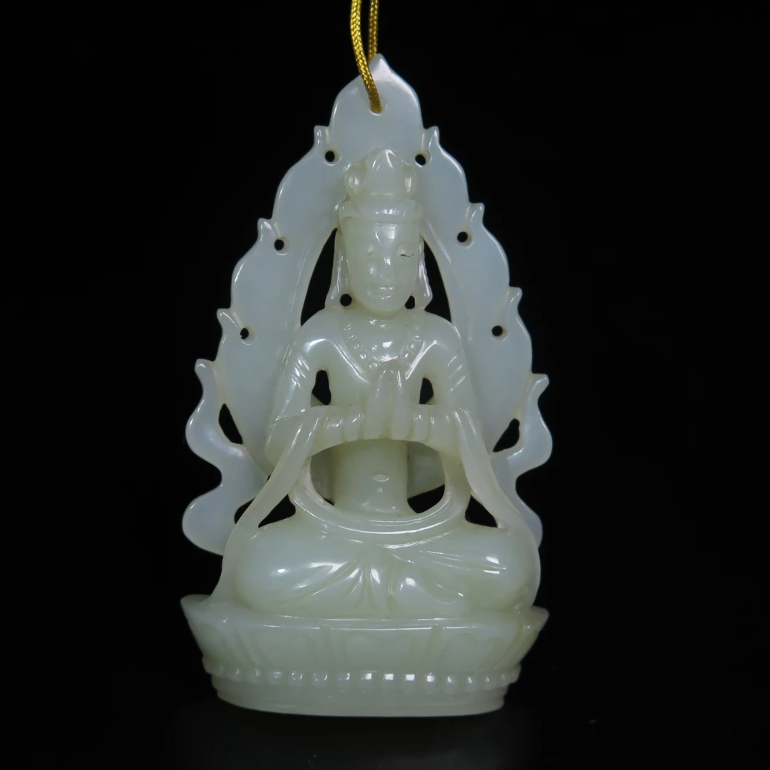 清代玉菩萨挂件/MZ032400/和田玉/民族文物