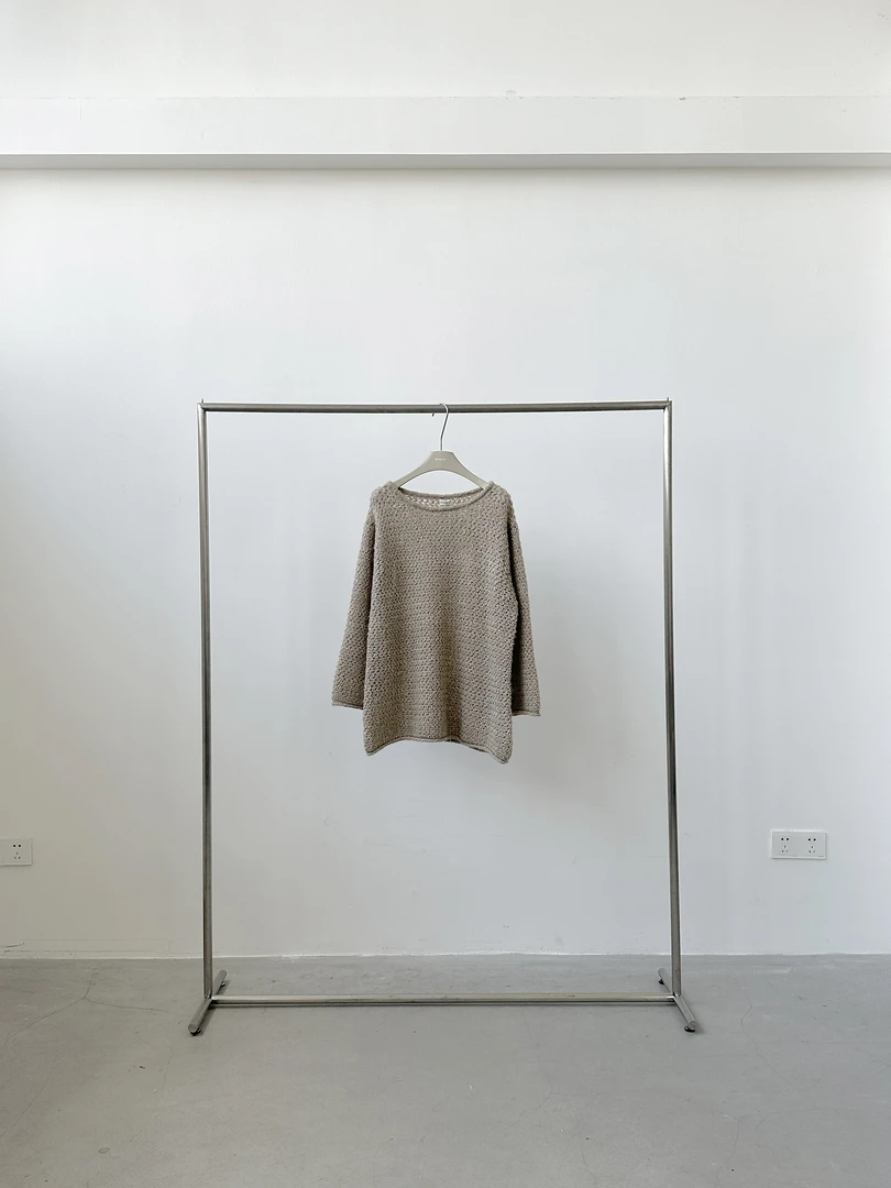 【2025早春款】复古圆领慵懒风针织镂空毛衣 88032