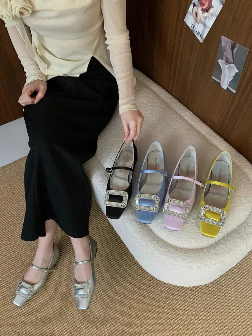 辣妹风韩系平跟森系单鞋女鞋气质鞋子法式方头仙女风高百搭玛丽珍