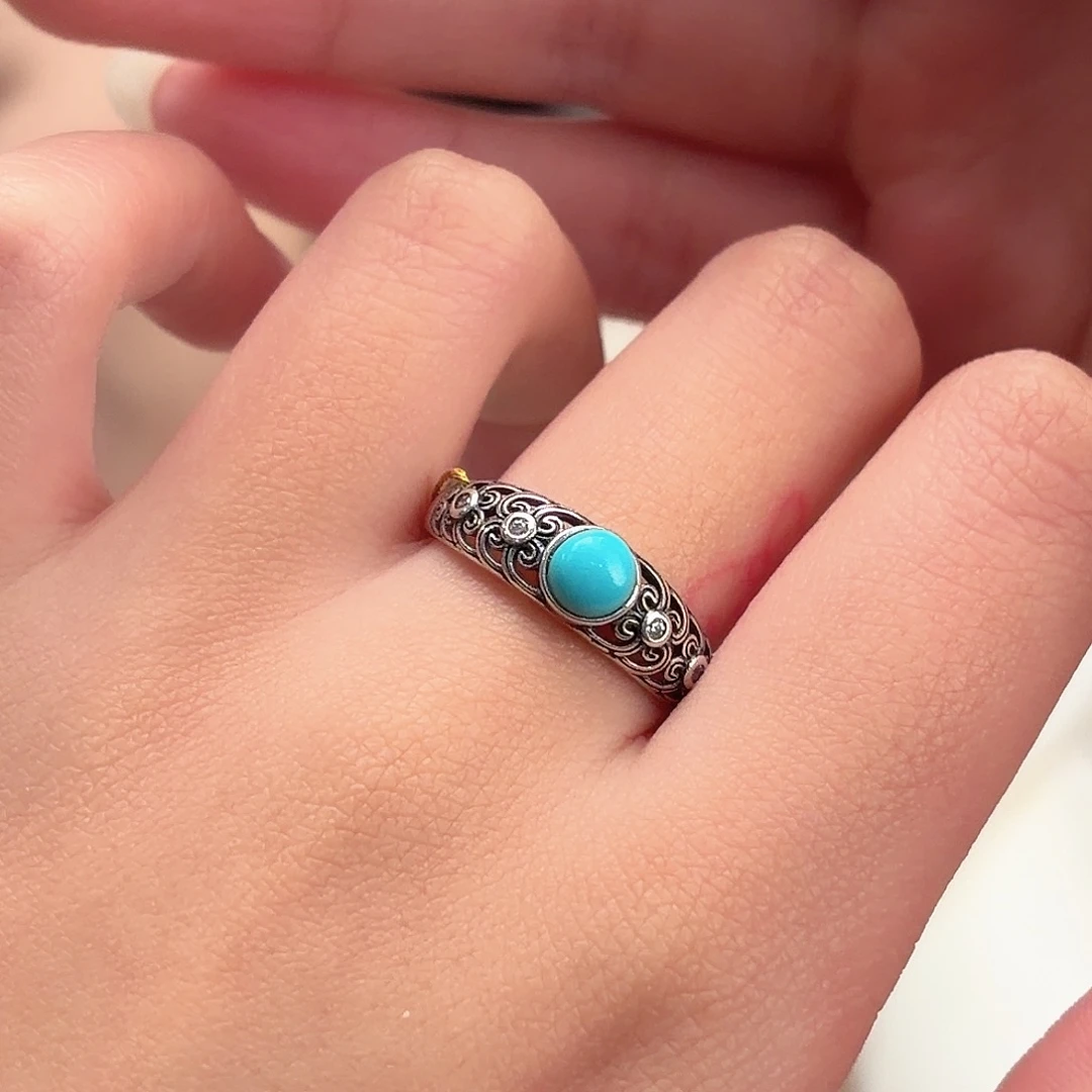 绿松石银S925镶嵌颈饰