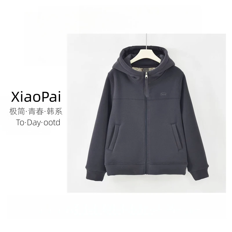 XIAOPAI-[保暖百搭]2025秋冬新款加绒加厚净版连帽短外套K-MF6981