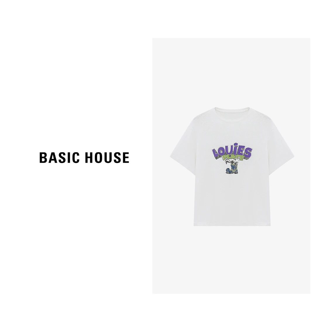 Basic House/百家好时尚休闲百搭夏季女士T恤-B0625B5AIV2