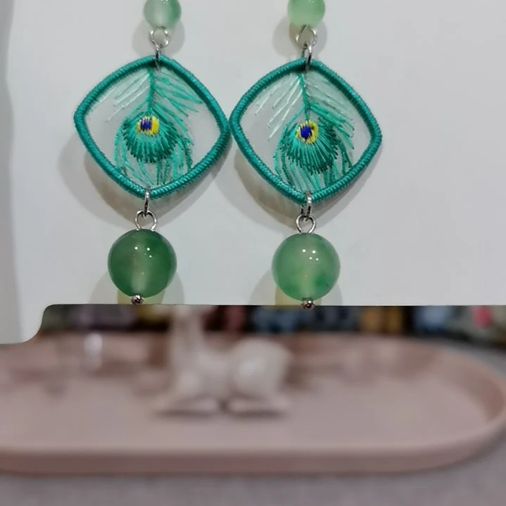 织绣苏绣耳环耳钉耳饰