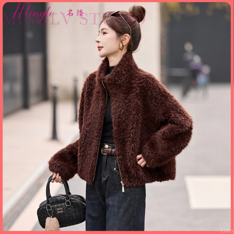 名缕高品质毛茸茸短外套女2026新款休闲短款高品质秋冬季短外套