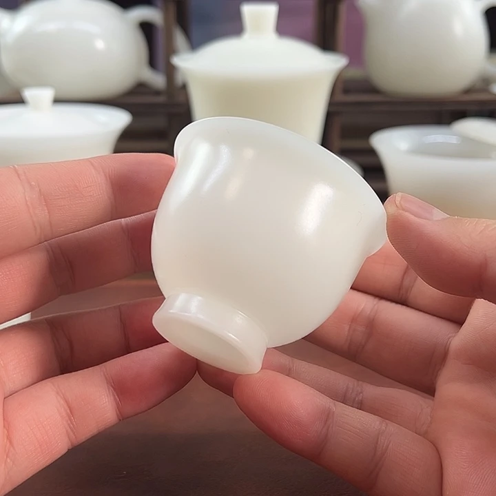 1杯: 隐唐窑系列/璞玉素烧自生釉65ml反口客杯