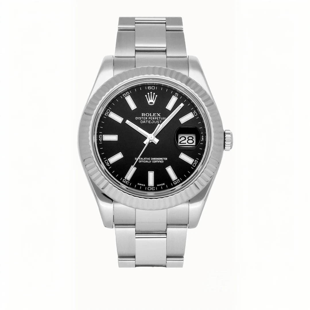 95新 Rolex/劳力士 单表/日志/116334/黑盘/夜光刻度/41表径