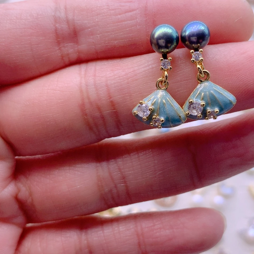 淡水珍珠耳饰合金