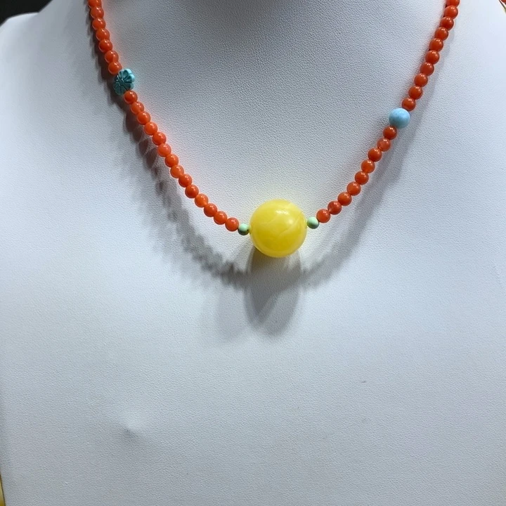 蜜蜡未镶嵌颈饰18mm