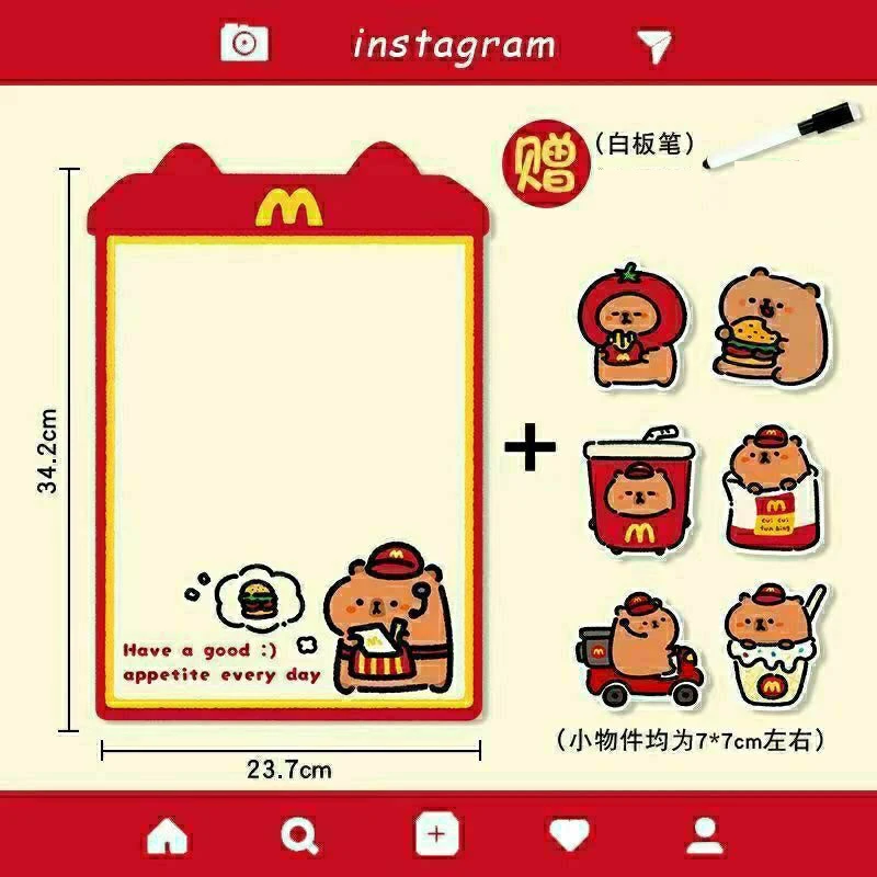 冰箱贴留言板可擦写磁贴备忘录提示白板磁吸装饰磁性记事周计划表