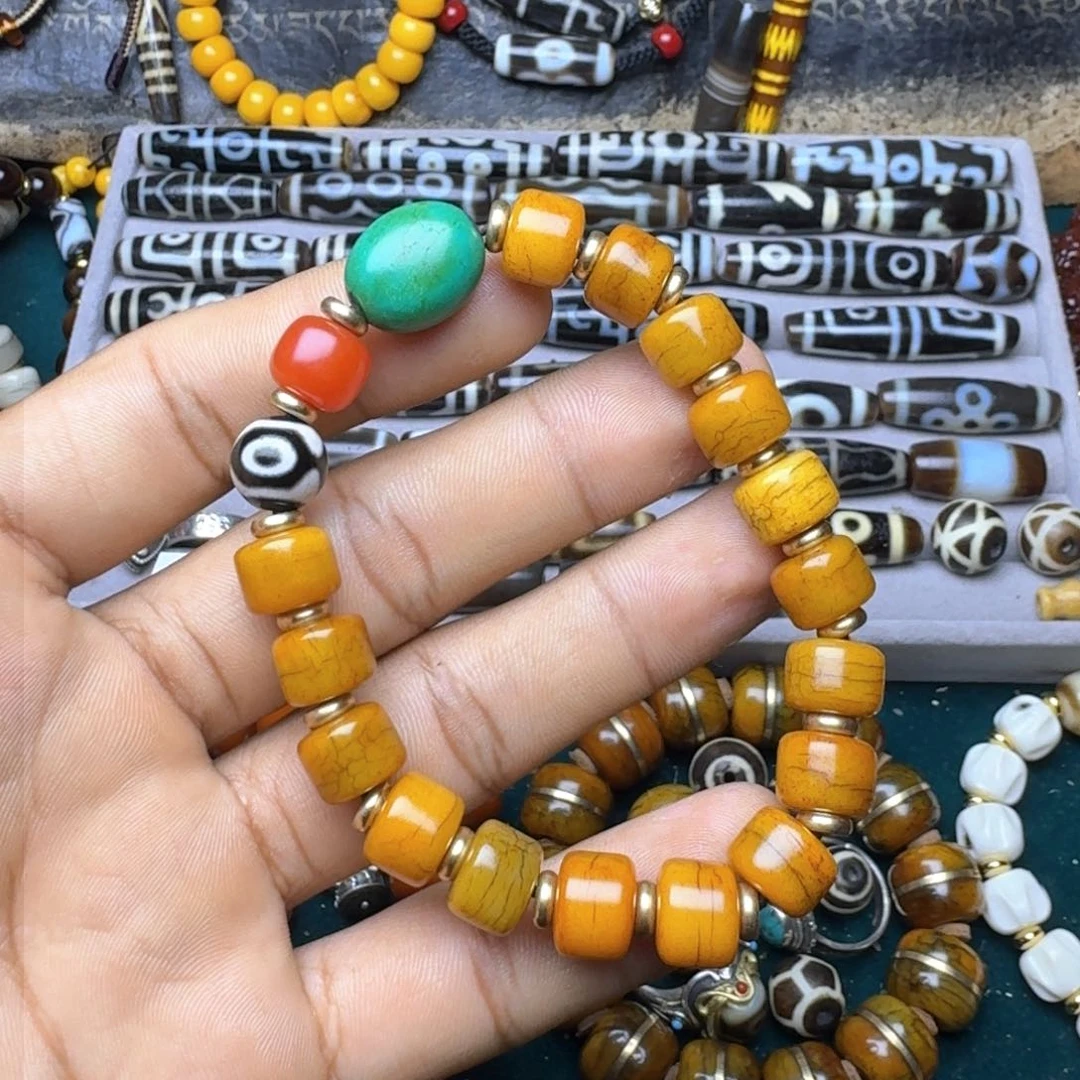 柏香籽/百香籽手串牦牛骨