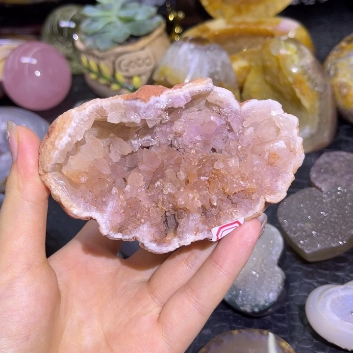 未镶嵌发饰水晶粉晶洞