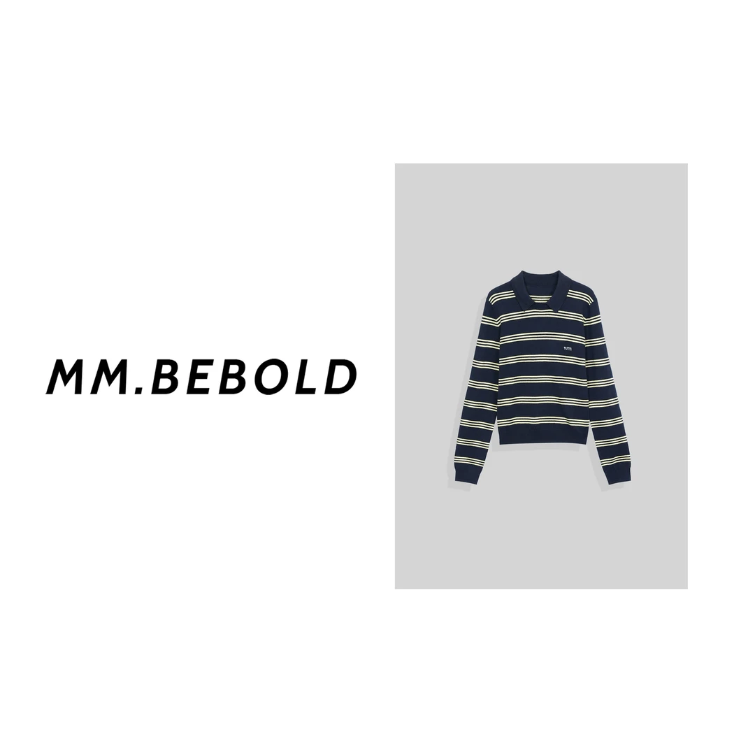 【妙姐精选】与初 羊毛 100 POLO领衫条针织长袖LJL25211