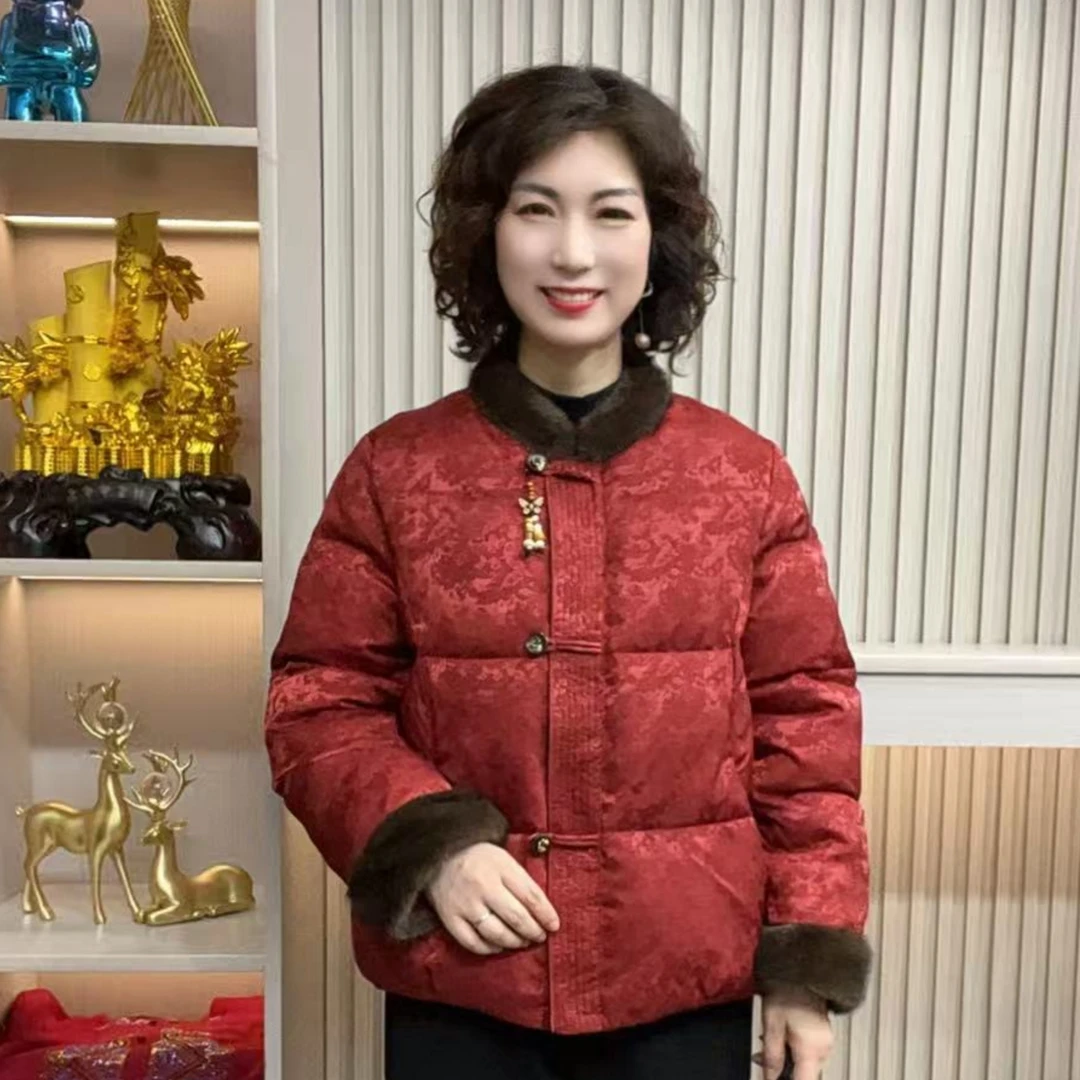 妈妈装红人欧若拉风流行时尚潮牌女装宽松秋冬装外套厚棉百搭长袖