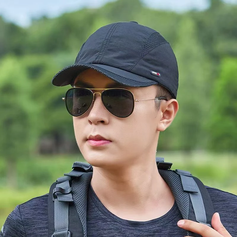帽子男士春夏季轻薄遮阳鸭舌帽潮透气户外休闲钓鱼速干棒球太阳帽