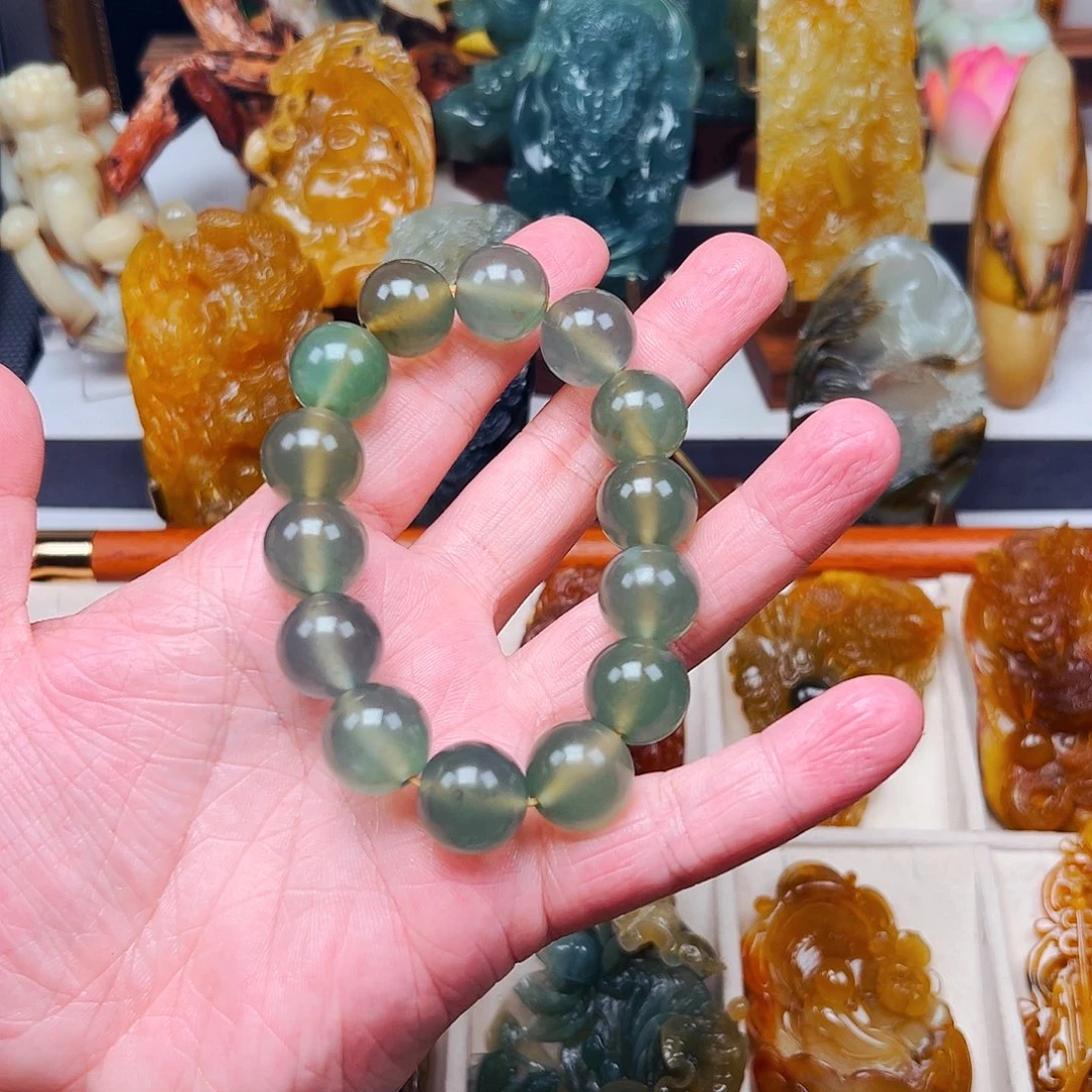 热***活蛇纹石玉未镶嵌手串