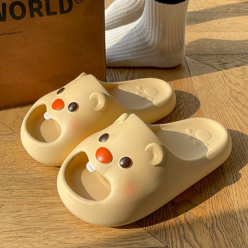 可爱小海狸拖鞋女夏季新款外穿ins居家室内eva防滑厚底宿舍凉拖鞋