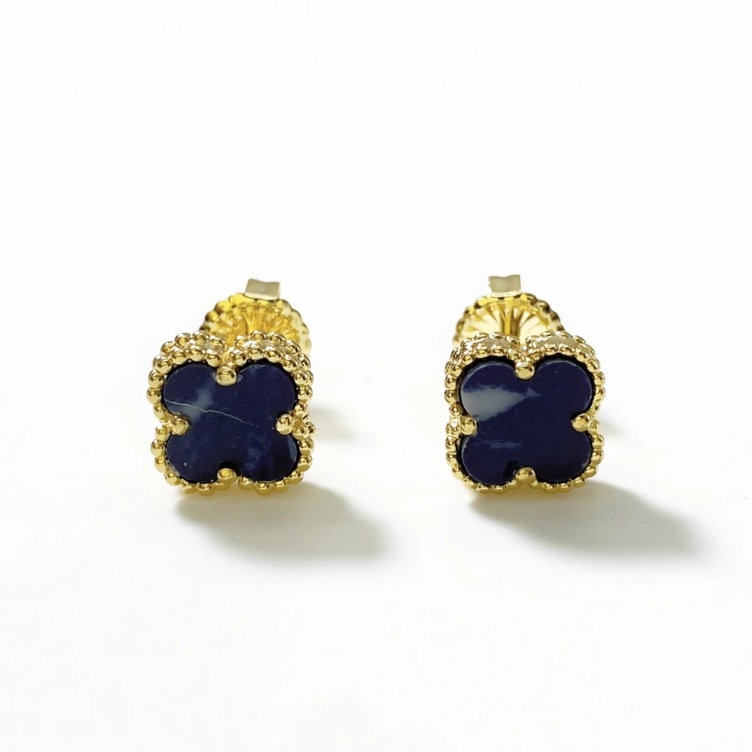 名式 铜合金耳饰 经典迷你小号四叶草耳钉FL016