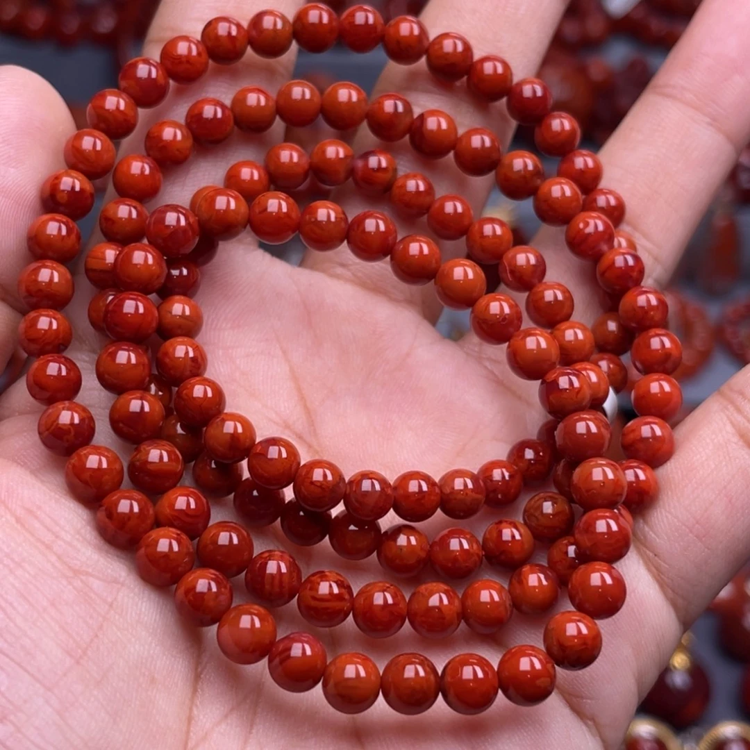 南红玛瑙未镶嵌珠宝奇石多圈5.5mm