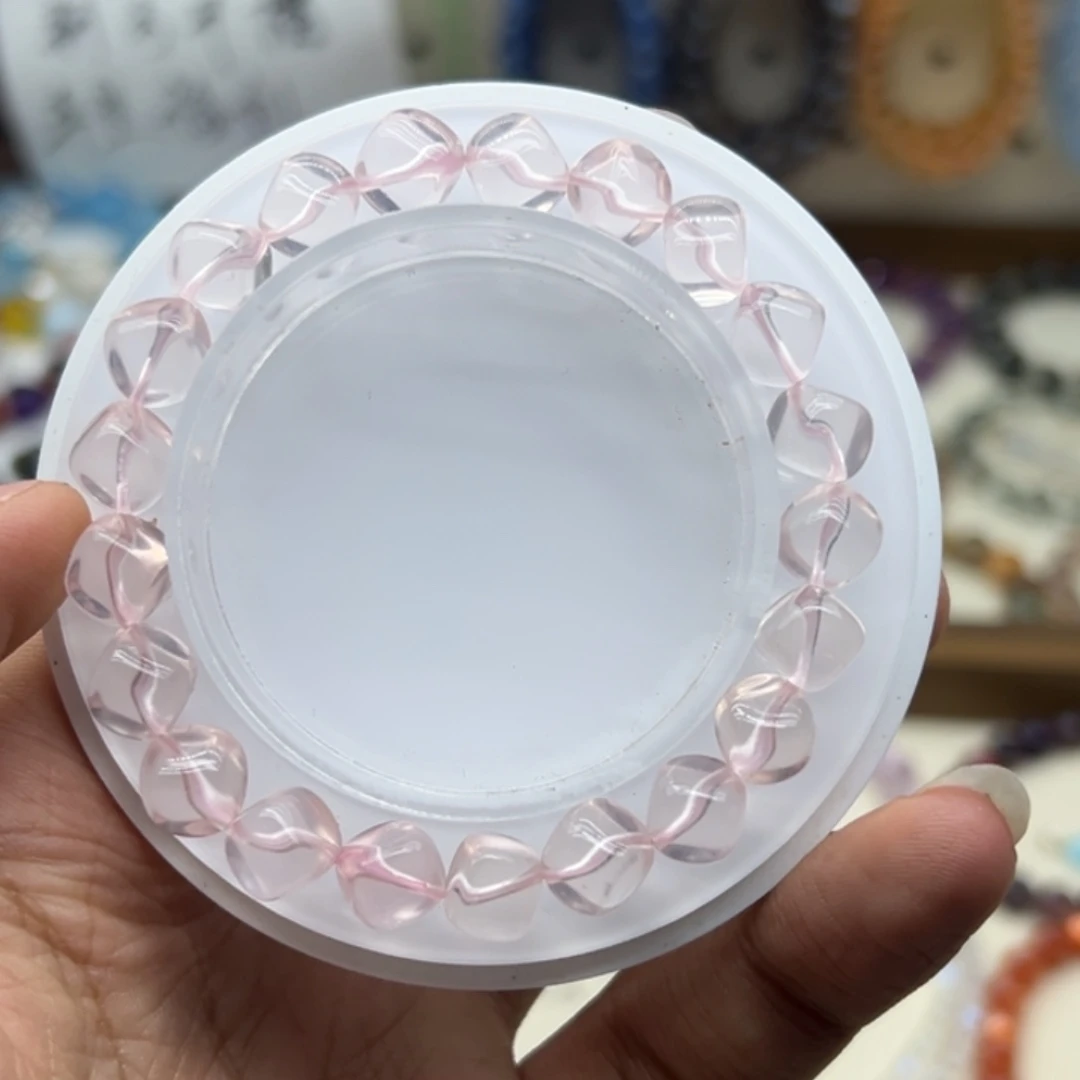 未镶嵌手链水晶粉水晶糖豆