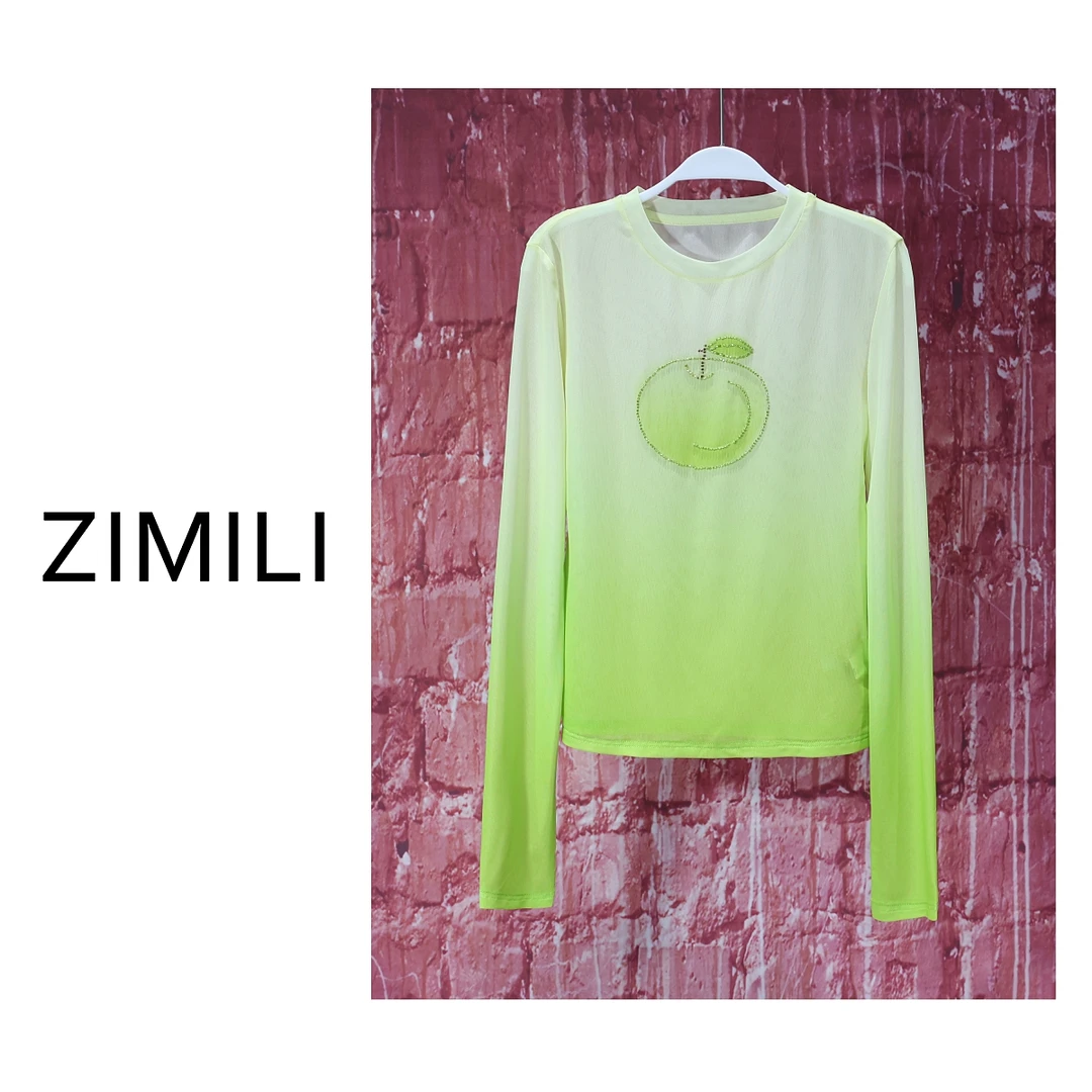 【LIANG哥女装】2025夏轻薄透气青柠黄渐变钉珠时尚网纱防晒衣7399