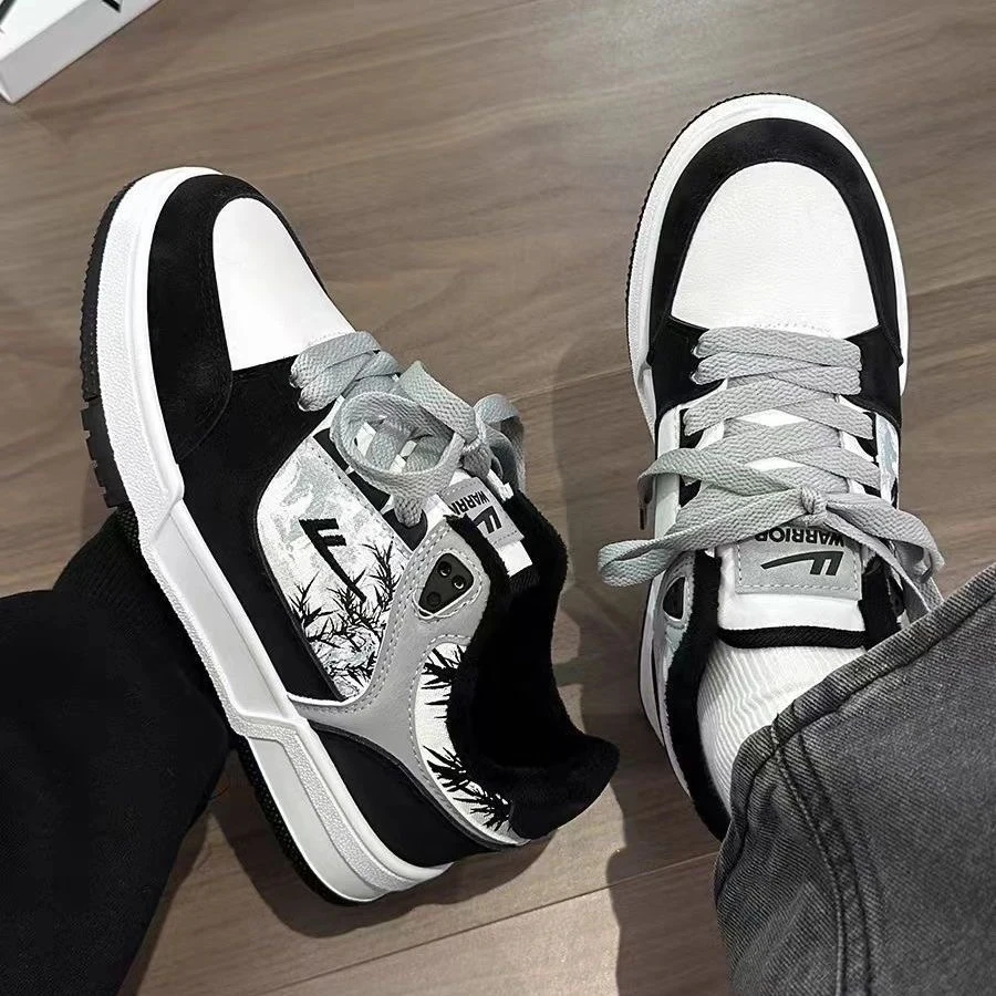 回力男鞋水墨画板鞋男款冬季新款爆款百搭男士运动鞋情侣休闲鞋子