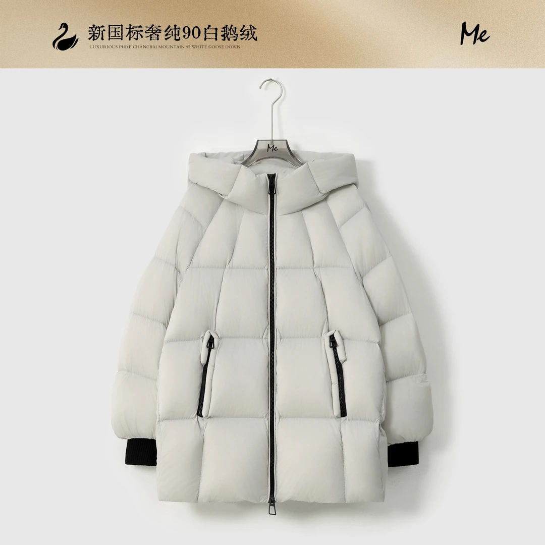 ME【黑桃A鹅绒服一手长】白鹅绒超轻泡芙御寒保暖羽绒服MESA4482