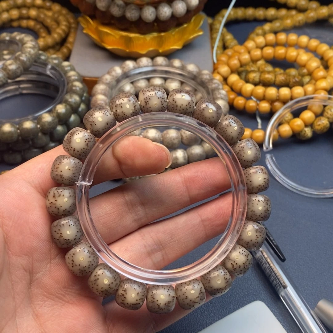 星月菩提手串关**滩5号糯冰玉化料头货11尺寸
