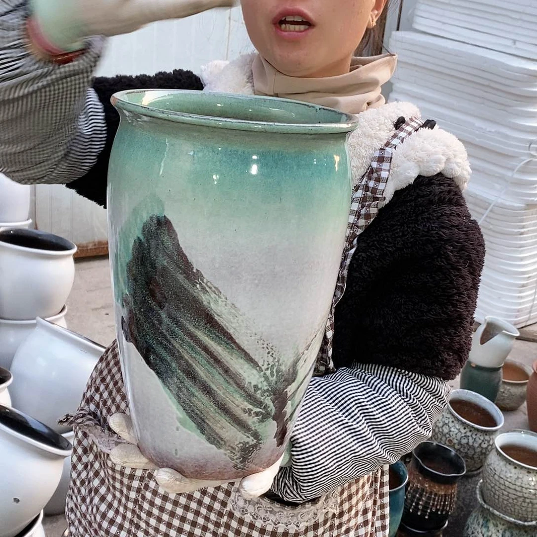 紫砂花盆瑕疵口20高31