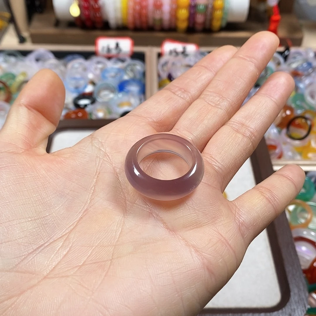 玛瑙/玉髓戒指未镶嵌绿*