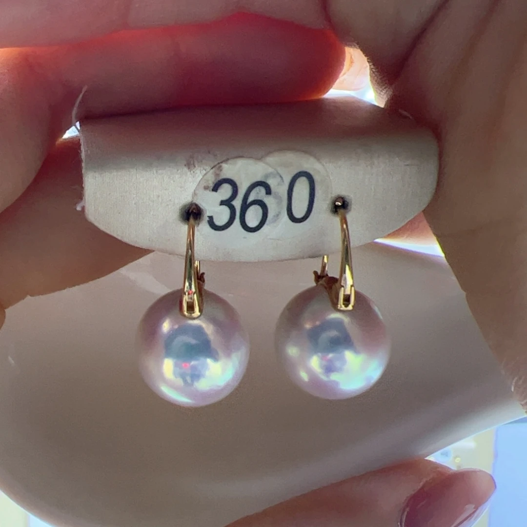 淡水珍珠耳饰18K金镶嵌